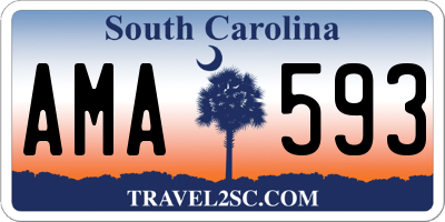 SC license plate AMA593