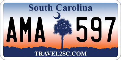 SC license plate AMA597