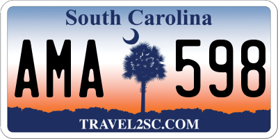 SC license plate AMA598