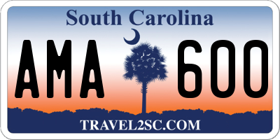 SC license plate AMA600