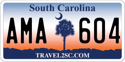 SC license plate AMA604