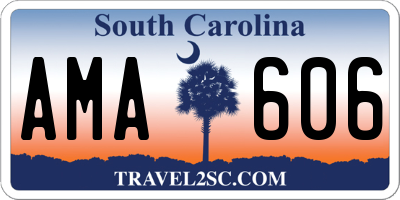 SC license plate AMA606