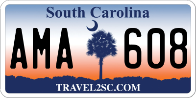 SC license plate AMA608