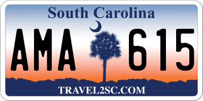 SC license plate AMA615