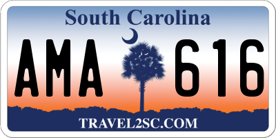 SC license plate AMA616