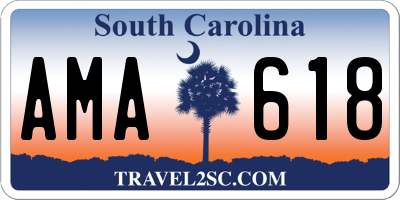 SC license plate AMA618
