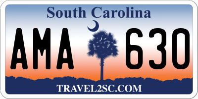 SC license plate AMA630