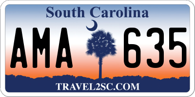 SC license plate AMA635