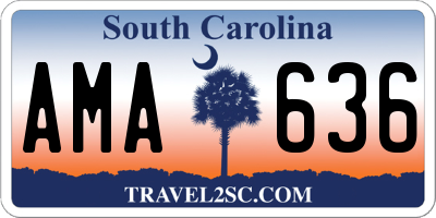 SC license plate AMA636