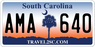 SC license plate AMA640