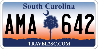SC license plate AMA642