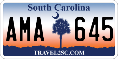 SC license plate AMA645