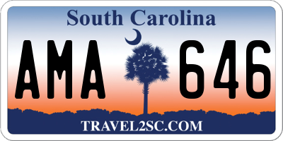 SC license plate AMA646