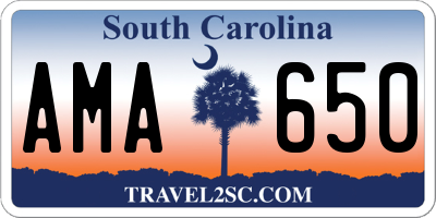SC license plate AMA650