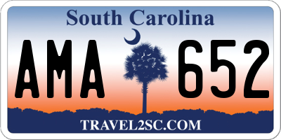 SC license plate AMA652