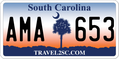 SC license plate AMA653
