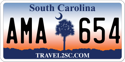 SC license plate AMA654