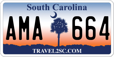 SC license plate AMA664