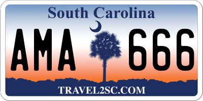 SC license plate AMA666