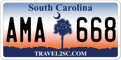 SC license plate AMA668