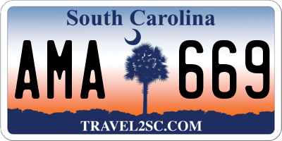 SC license plate AMA669