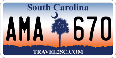 SC license plate AMA670