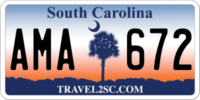 SC license plate AMA672