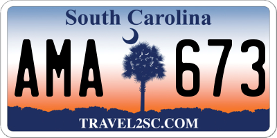 SC license plate AMA673