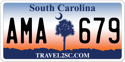 SC license plate AMA679
