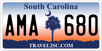 SC license plate AMA680