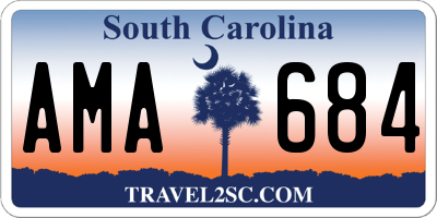 SC license plate AMA684