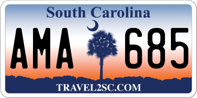 SC license plate AMA685