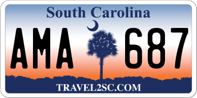 SC license plate AMA687