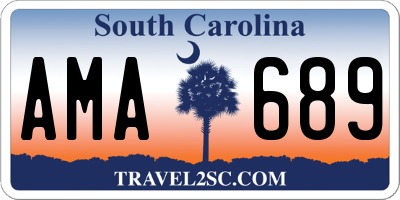 SC license plate AMA689