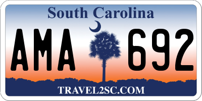 SC license plate AMA692