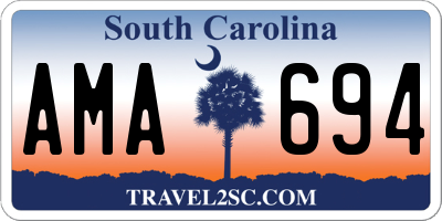 SC license plate AMA694