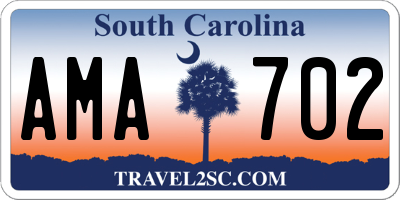 SC license plate AMA702