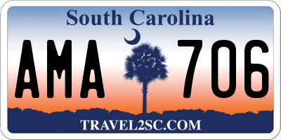 SC license plate AMA706