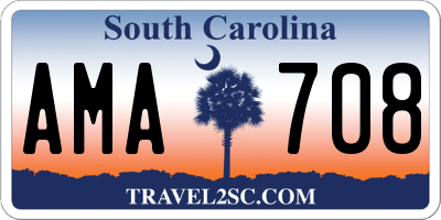 SC license plate AMA708