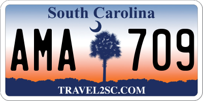 SC license plate AMA709