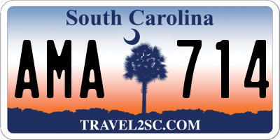 SC license plate AMA714