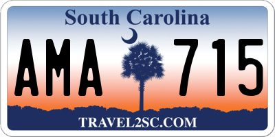 SC license plate AMA715