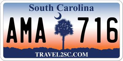 SC license plate AMA716