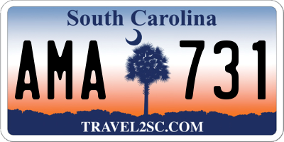 SC license plate AMA731
