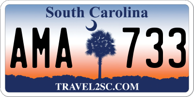SC license plate AMA733