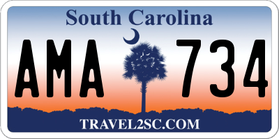 SC license plate AMA734