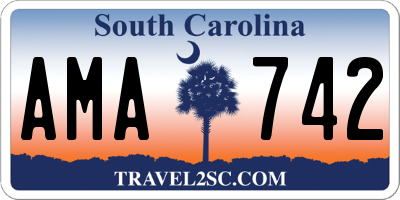 SC license plate AMA742
