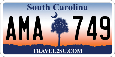 SC license plate AMA749