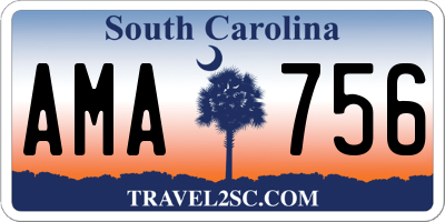SC license plate AMA756