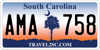 SC license plate AMA758
